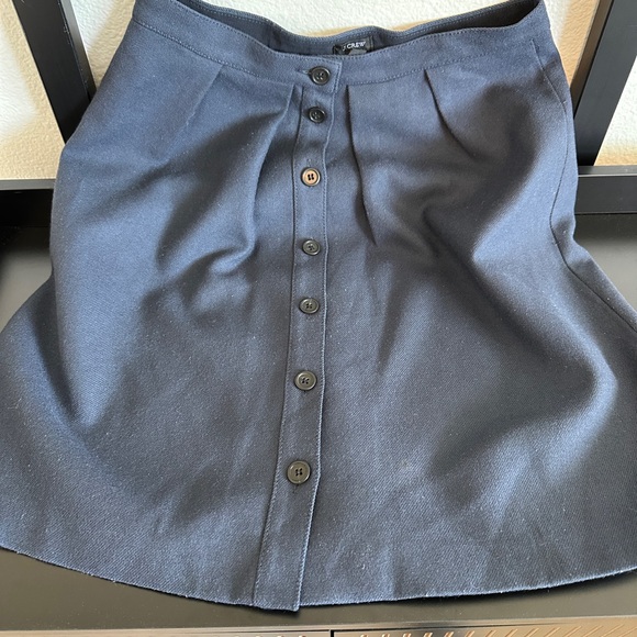 Women's Navy Button-Front Skirt - Picture 1 of 3